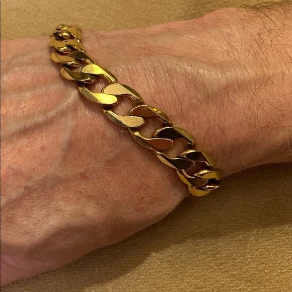 Unisex gold plated Cuban link bracelets, lobster closure - Picture 10 of 10